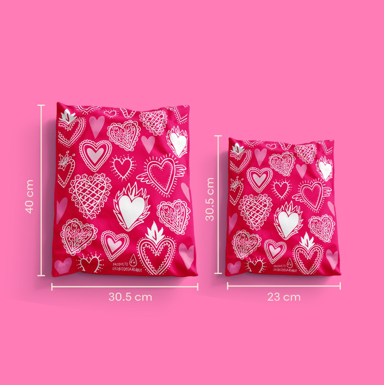 Bolsas de Envío Corazones 100 Pz