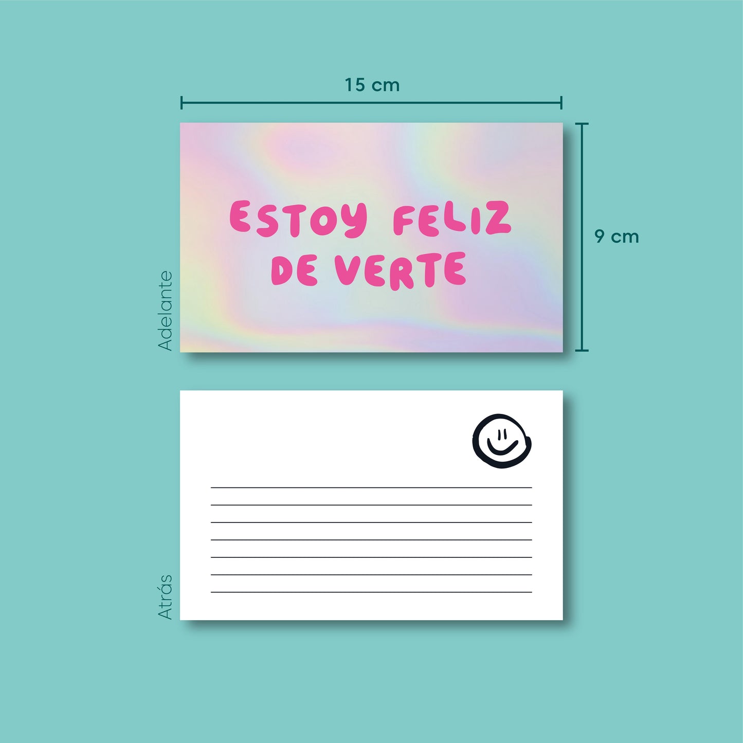 Tarjetas Estoy Feliz De Verte 100 Pz 15x9cm
