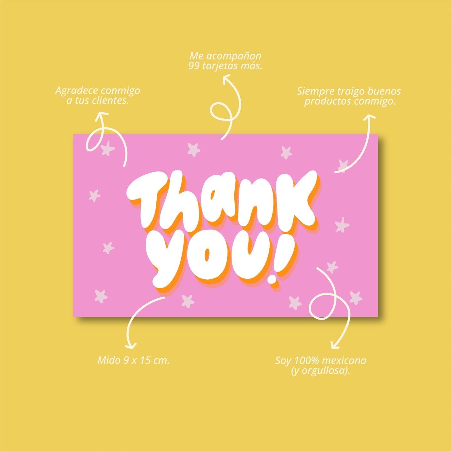 Tarjetas Pink 100 Pz 15x9cm