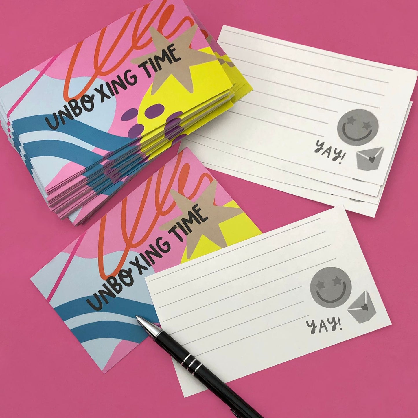 Tarjetas Unboxing 100 Pz 15x9cm