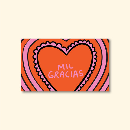 Tarjetas Mil Gracias 100 Pz 15x9cm