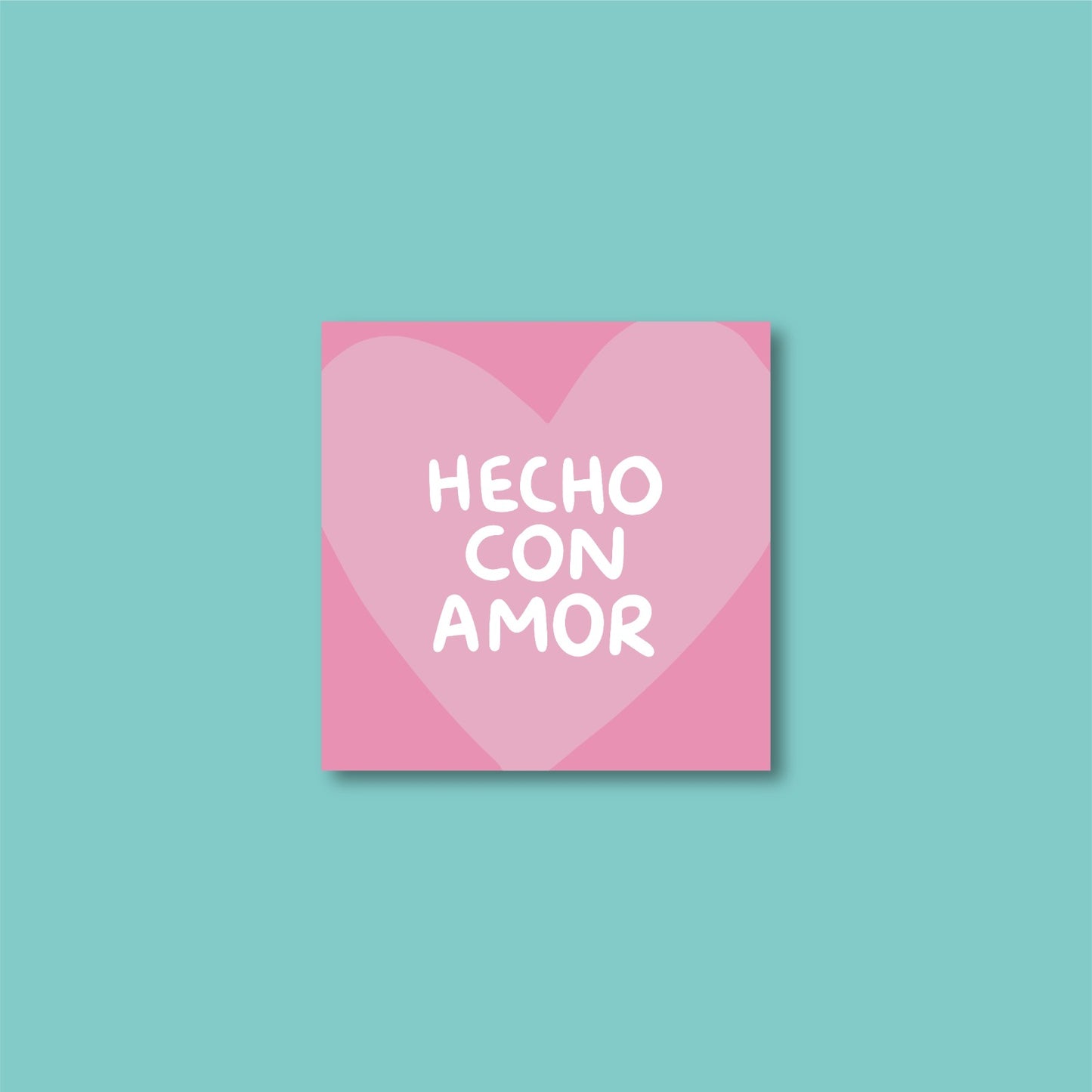 Tarjetas Hecho Con Amor 100 Pz 8x8cm
