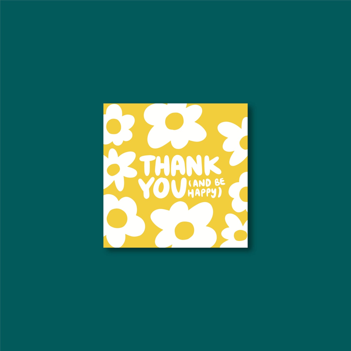 Tarjetas Thank You and Be Happy 100 Pz 8x8cm