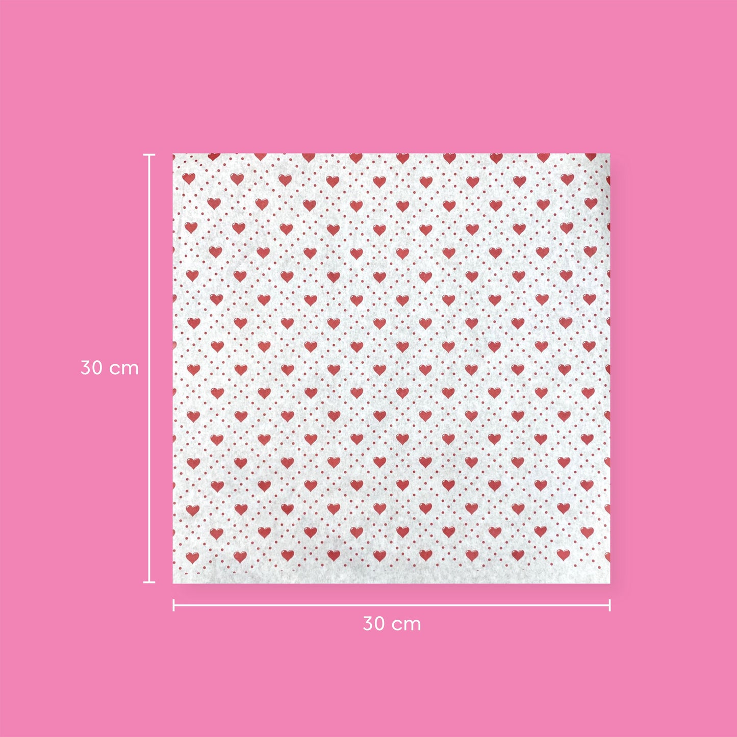 Papel Grado Alimenticio Corazones Rojos 50 Pz 30x30cm