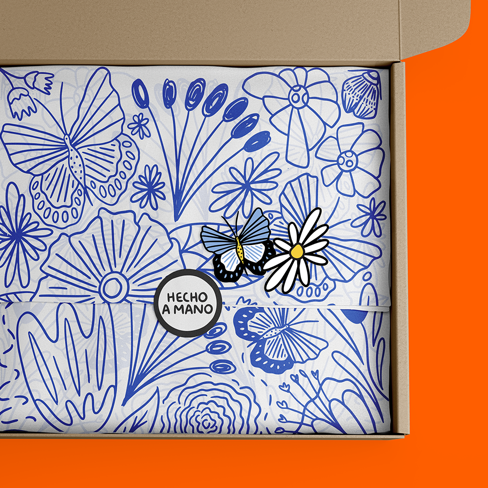 Papel China Mariposa Azul 100 Pz 50x37.5cm