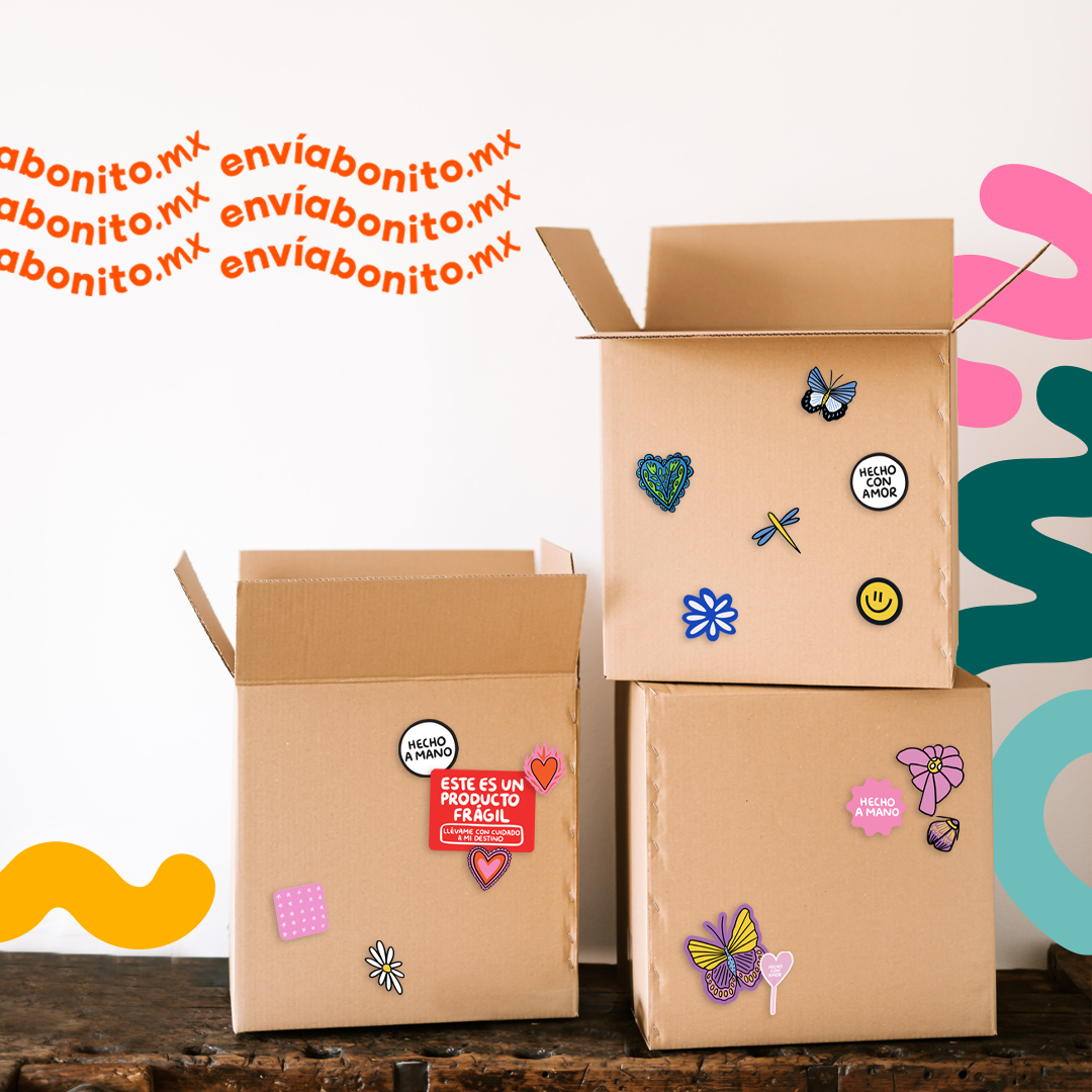 Stickers Hecho A Mano Rosa 100 Pz