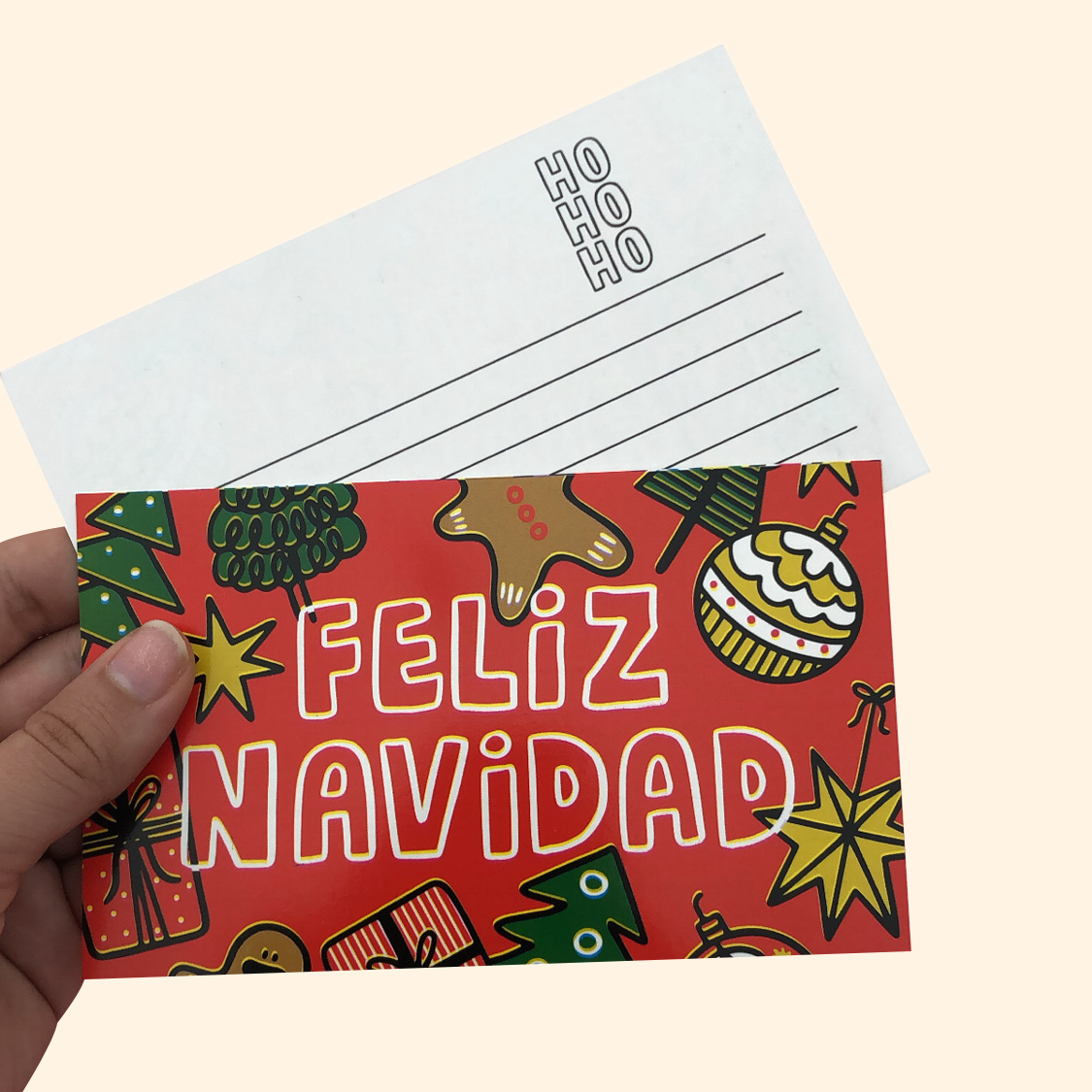 Tarjetas Feliz Navidad 100 Pz 15x9cm