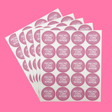 STICKERS 100pz  Hecho Con Amor Rosa