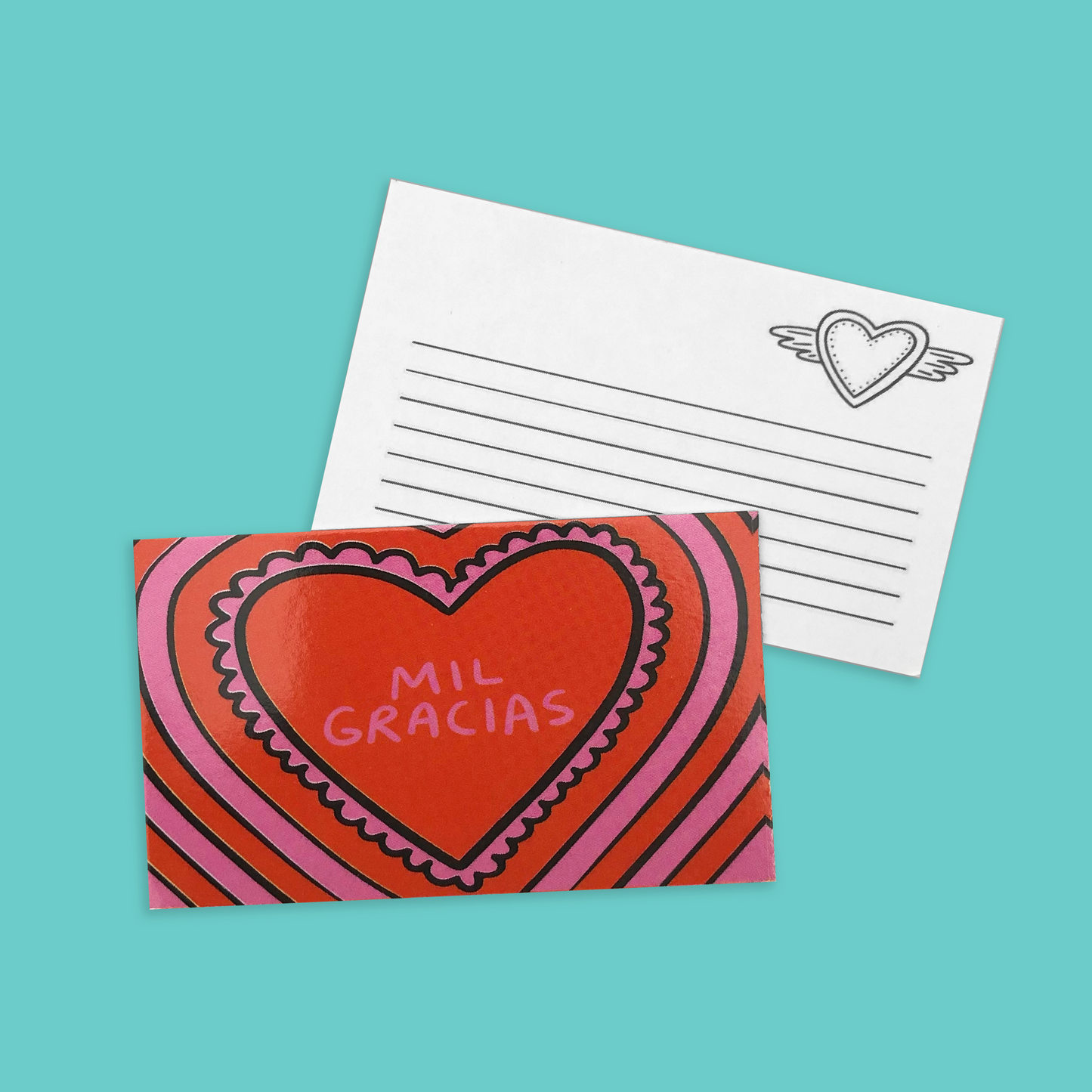 Tarjetas Mil Gracias 100 Pz 15x9cm