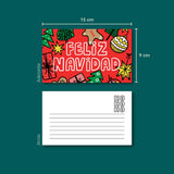 Tarjetas Feliz Navidad 100 Pz 15x9cm