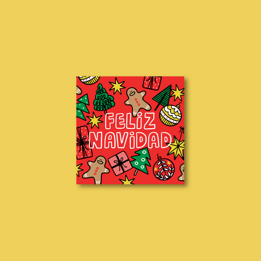 Tarjetas Feliz Navidad 100 Pz 8x8cm