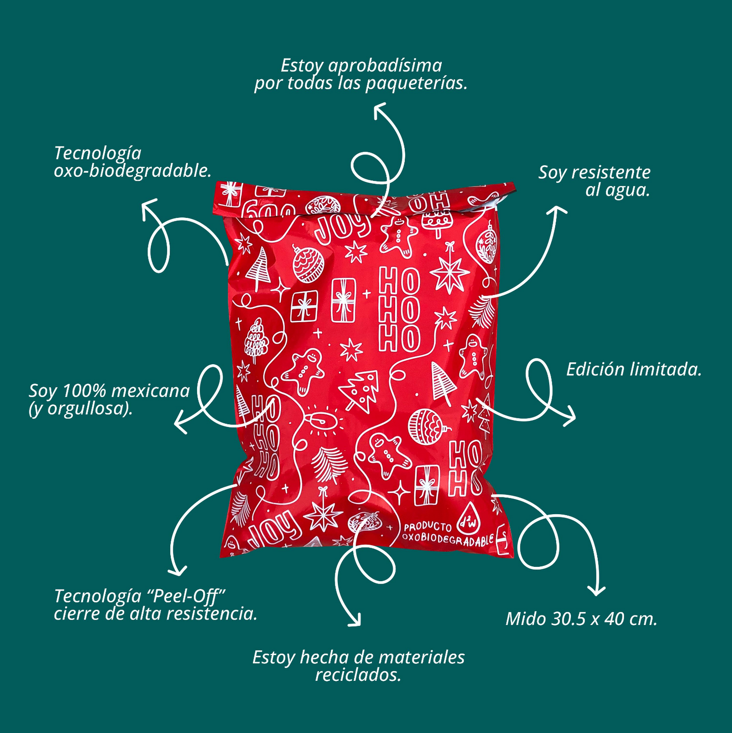 Bolsas de Envío Navidad 100 Pz