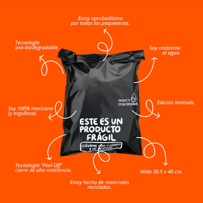 Bolsas de Envío Negro Querido Repartidor 100 Pz