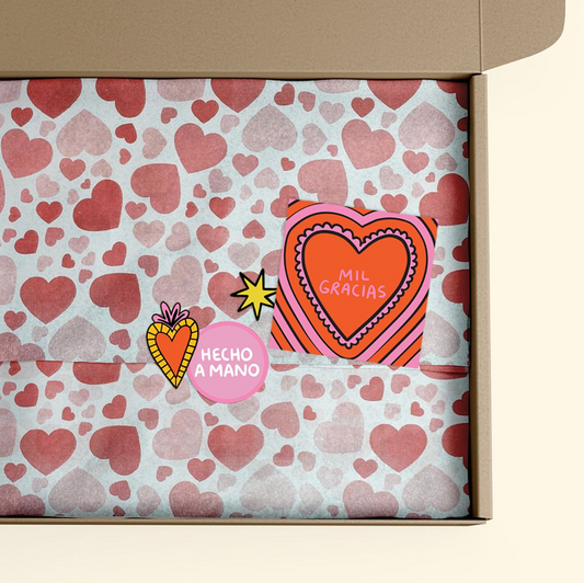 Papel China Corazones Rojos 100 Pz 50x37.5cm