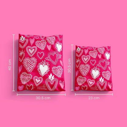 Bolsas de Envío Corazones 100 Pz