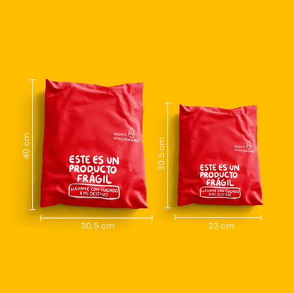Bolsas de Envío Rojo Querido Repartidor 100 Pz