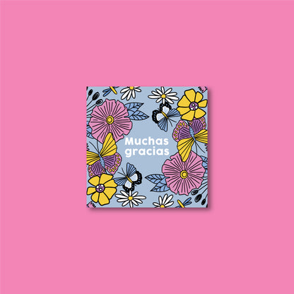 Tarjetas Muchas Gracias 100 Pz 8x8cm