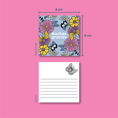 Tarjetas Muchas Gracias 100 Pz 8x8cm