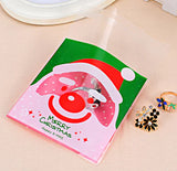 100pz BOLSITAS NAVIDEÑAS Celofán Decoradas 10x10+3cm