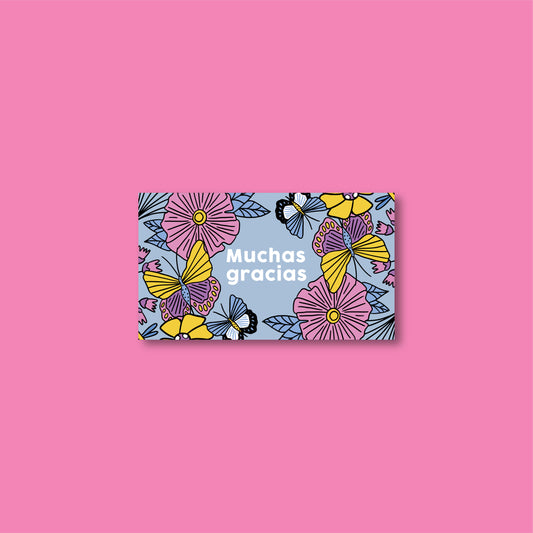 Tarjetas Muchas Gracias 100 Pz  7.5x4.3cm