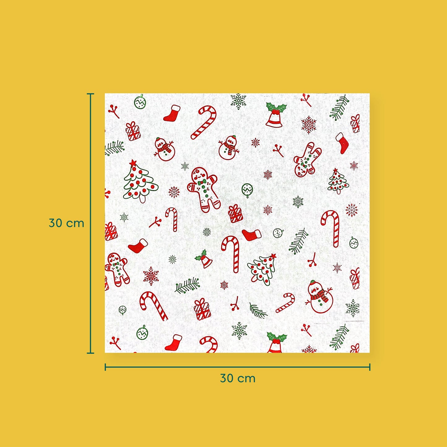Papel Grado Alimenticio Navidad 50 Pz 30x30cm