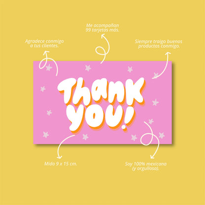Tarjetas Pink 100 Pz 15x9cm