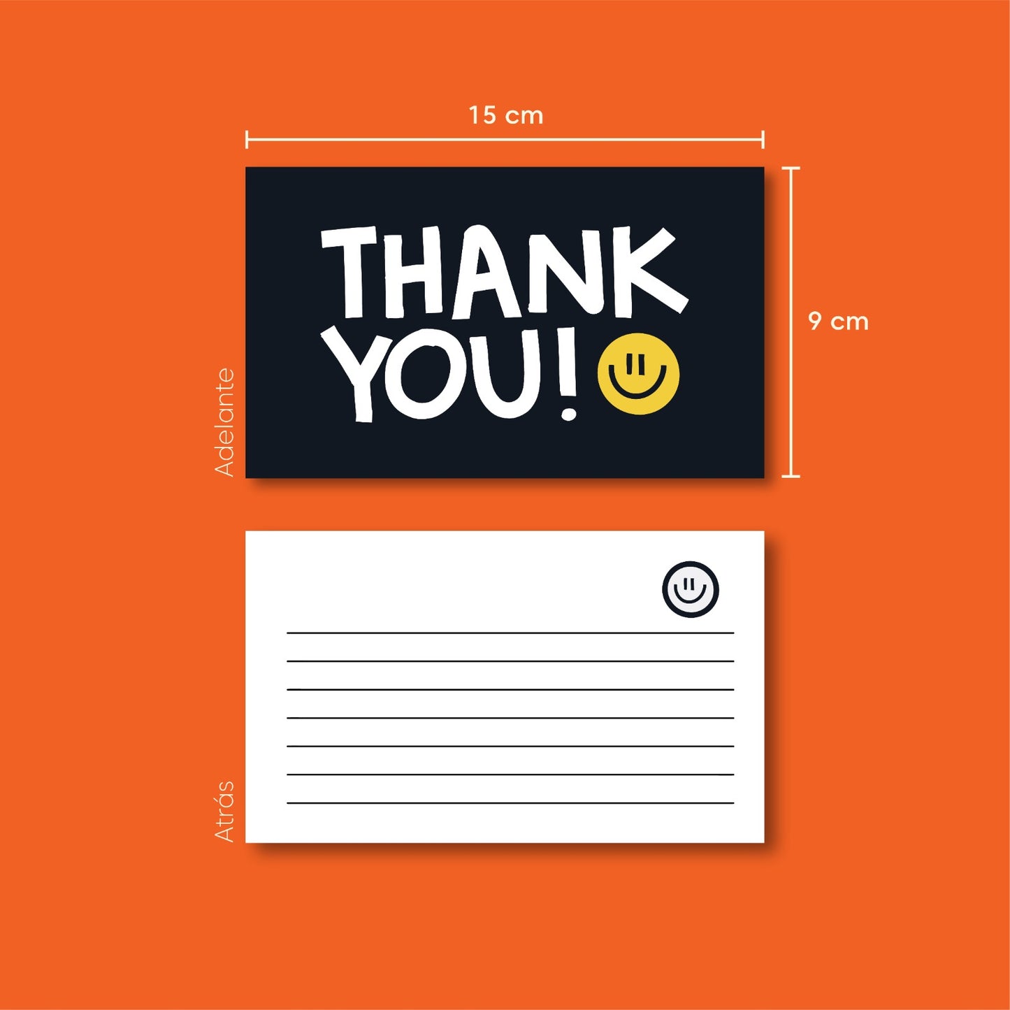 Tarjetas Thank You 100 Pz 15x9cm
