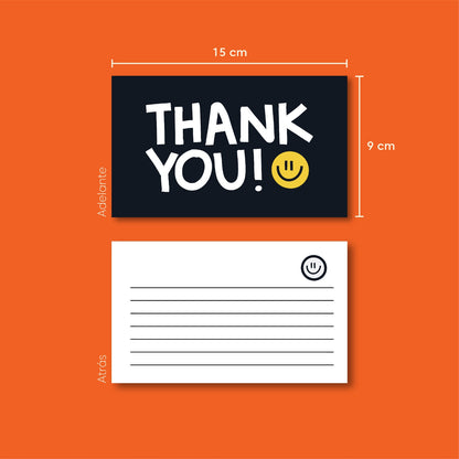 Tarjetas Thank You 100 Pz 15x9cm