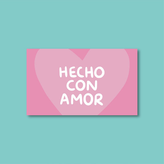 Tarjetas Hecho Con Amor 100 Pz 15x9cm