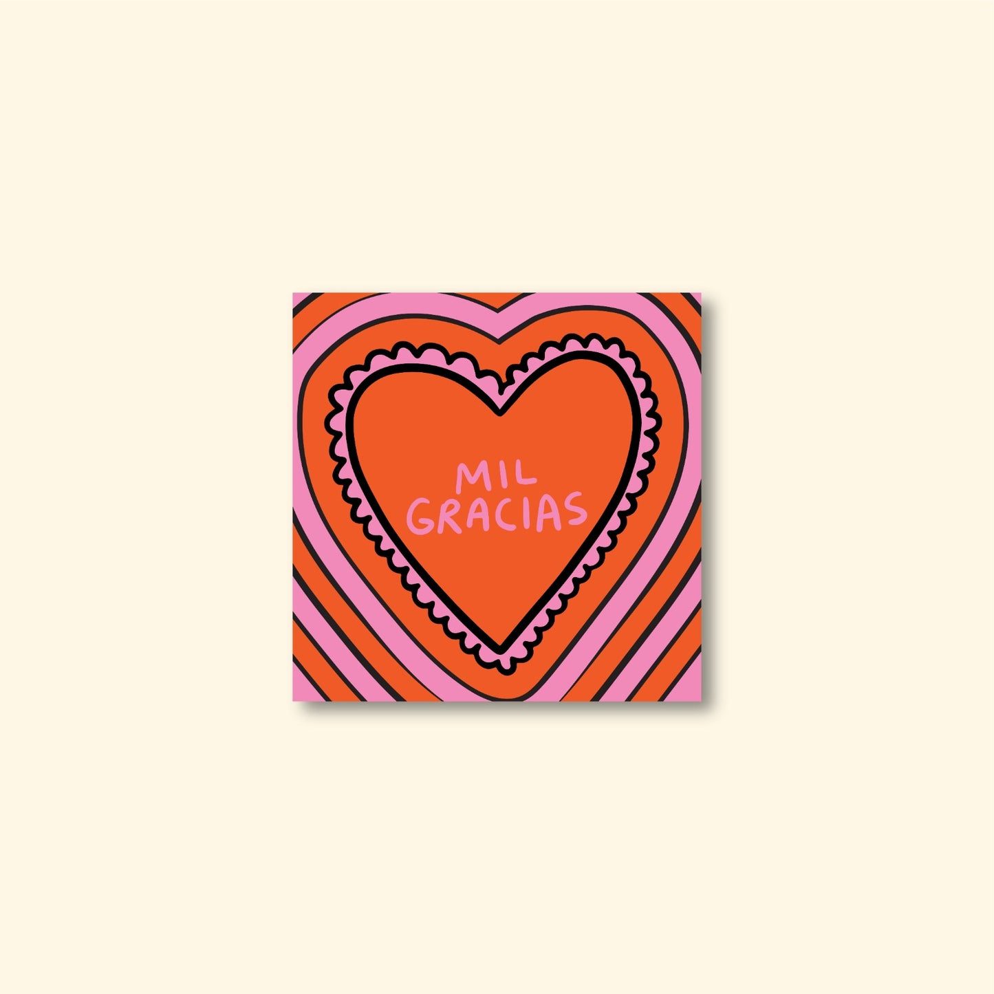 Tarjetas Mil Gracias 100 Pz 8x8cm