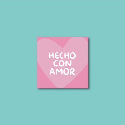 Tarjetas Hecho Con Amor 100 Pz 8x8cm