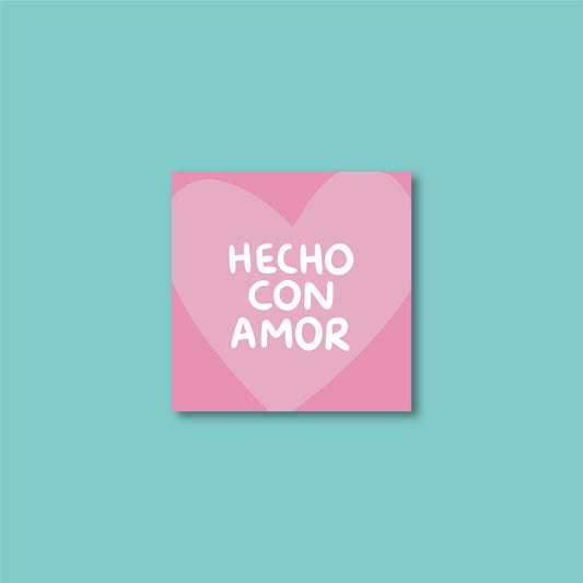 Tarjetas Hecho Con Amor 100 Pz 8x8cm