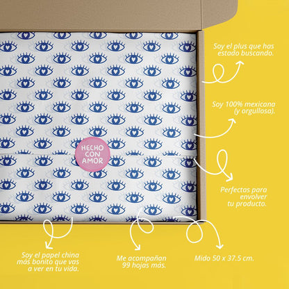 Papel China Ojo Azul 100 Pz 50x37.5cm