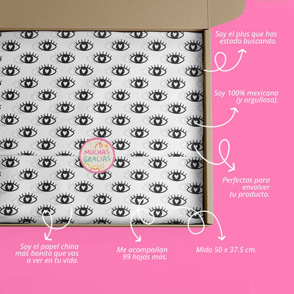 Papel China Ojo Negro 100 Pz 50x37.5cm
