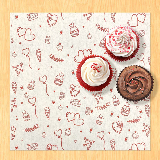 Papel Grado Alimenticio Rojo 50 Pz 30x30cm