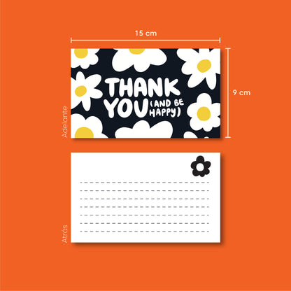Tarjetas Thank You and Be Happy 100 Pz 15x9cm
