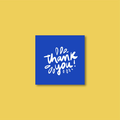 Tarjetas Thank You Azul 100 Pz 8x8cm