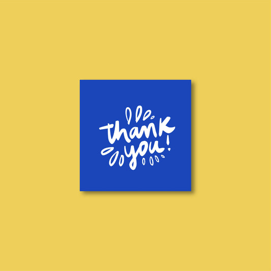 Tarjetas Thank You Azul 100 Pz 8x8cm