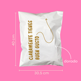 25pz Bolsas de Envío en Dorado CLARAMENTE TIENES BUEN GUSTO
