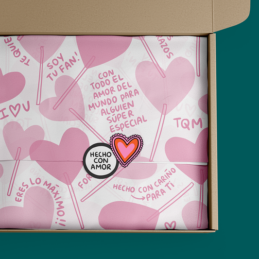 Papel China Paletas Corazón 100 Pz 50x37.5cm