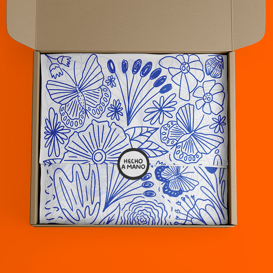 Papel China Mariposa Azul 100 Pz 50x37.5cm