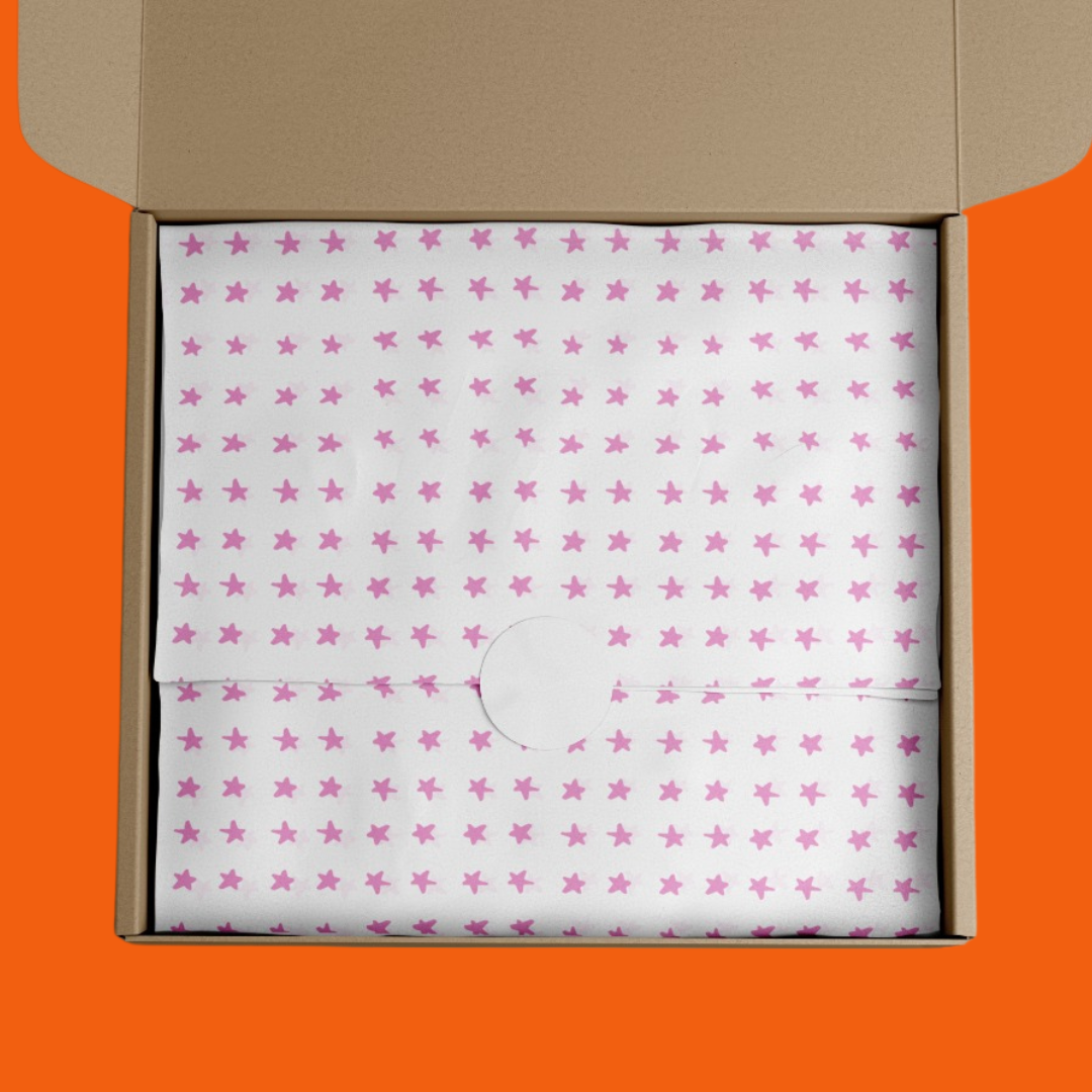 Papel China Estrellas Rosas 100 Pz 50x37.5cm