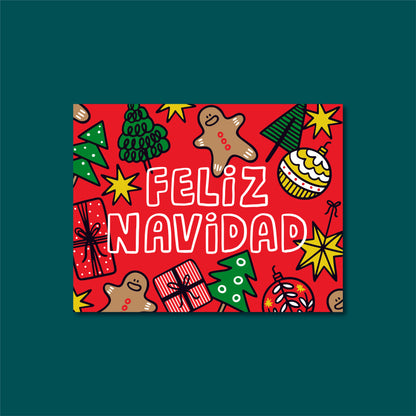 Tarjetas Feliz Navidad 100 Pz 15x9cm