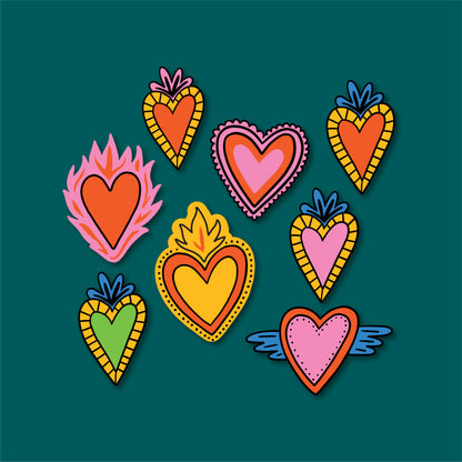 Stickers Corazones 140 Pz