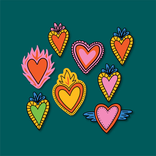 Stickers Corazones 140 Pz