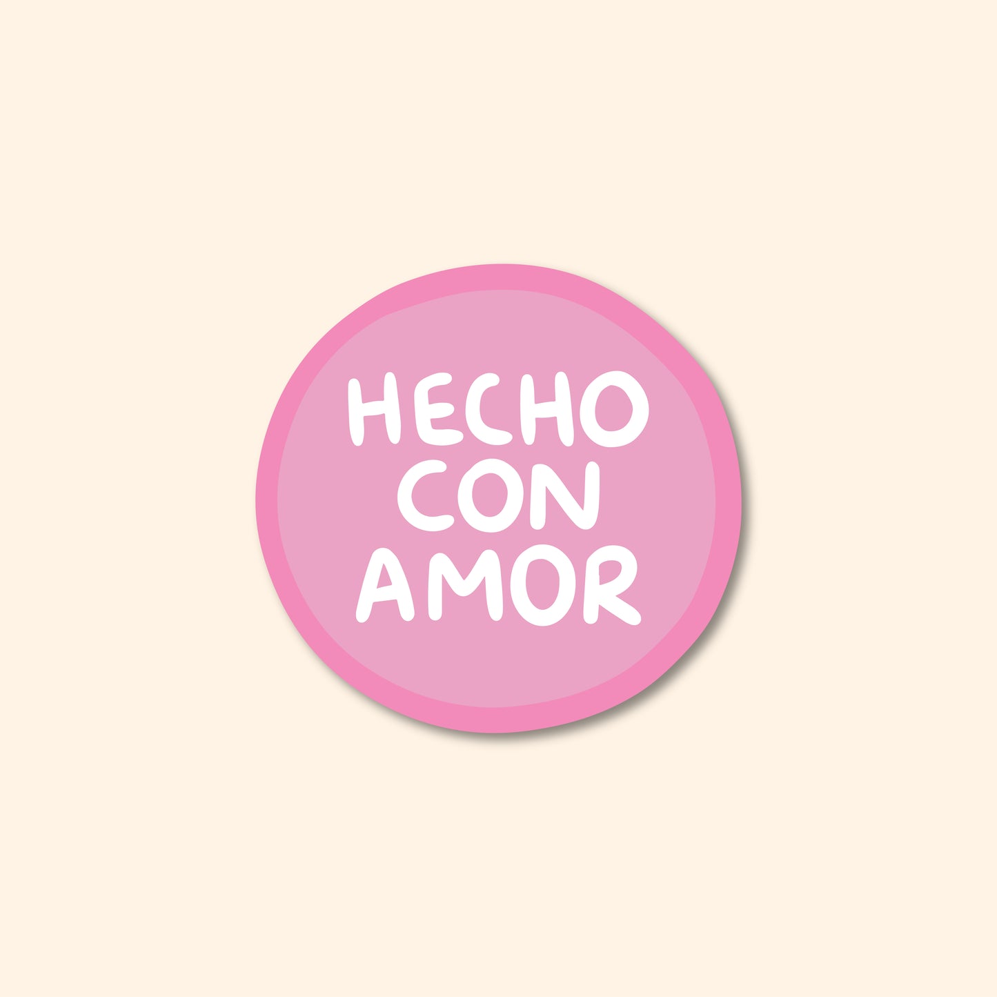 Stickers Hecho Con Amor Rosa 100 Pz