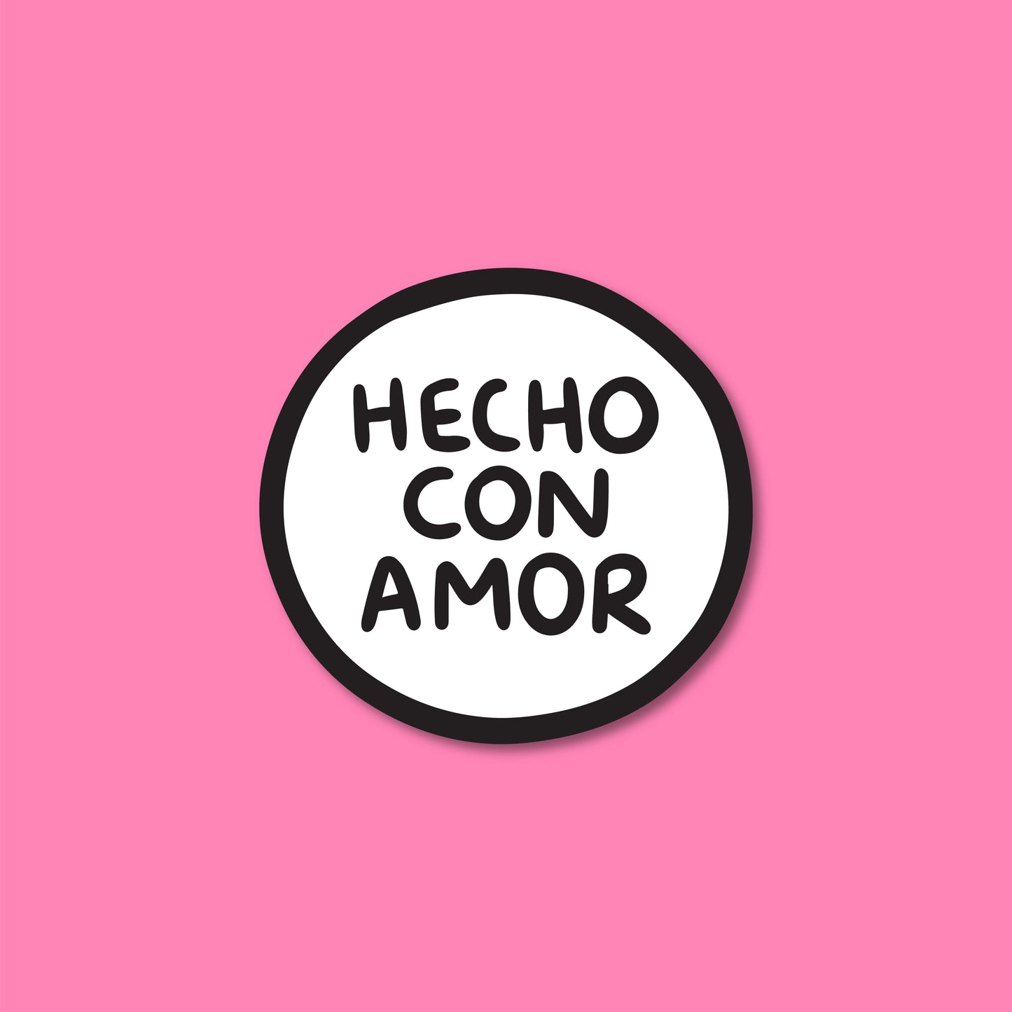 Stickers Hecho Con Amor Negro 100 Pz