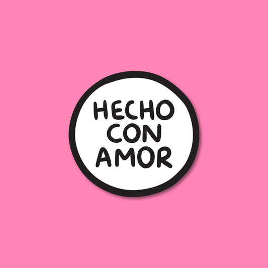 Stickers Hecho Con Amor Negro 100 Pz