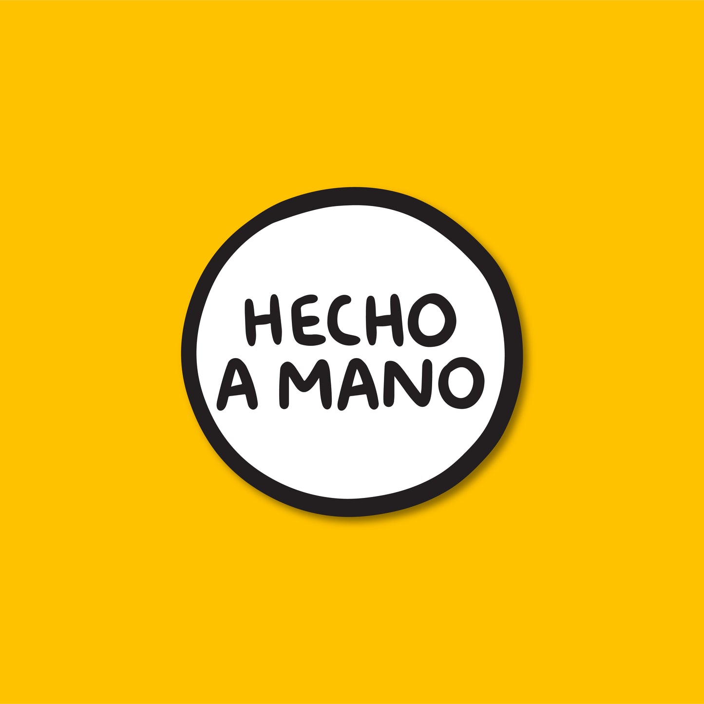Stickers Hecho A Mano Negro 100Pz