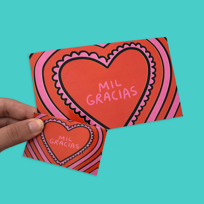 Tarjetas Mil Gracias 100 Pz 15x9cm